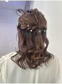 ハーフアップ　ヘアセット