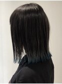エアタッチ＋ラインカラー×切りっぱなしボブ