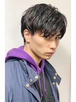 メンズフィール 南森町(MENS FEEL)&nbsp;黒髪アップバングナチュラルパーマ☆ツーブロ　ソフトツイスパ