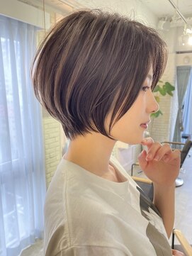 ロンドブルーム 天神大名店(Lond Bloom) 大人美人ショートマロンベージュハイライトイルミナカラー