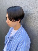 ニュアンスパーマストレートセンターパートツーブロック刈り上げ