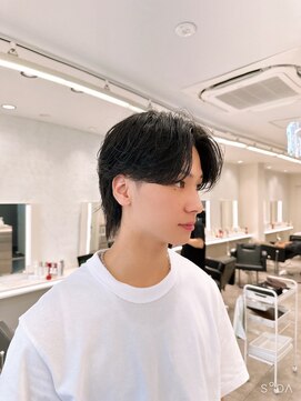 ルースト 西院店(ROOST) センターパート ウルフ カルマヘア ダウンパーマ