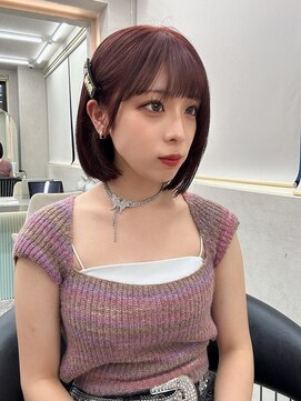 ロンド マーレ 天神大名店(Lond mare) ピンクブラウン/暖色カラー/カシスピンク/韓国ヘア/顔周りカット