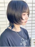 Gem Hair Studio 姉崎　ウルフショート/襟足インナーブルー