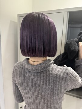 シカ 神戸三宮元町店(Cica) ボブ 切りっぱなし ラベンダー 透明感 三宮 元町