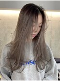 ミルクティーベージュローライトインナーカラーハイライト
