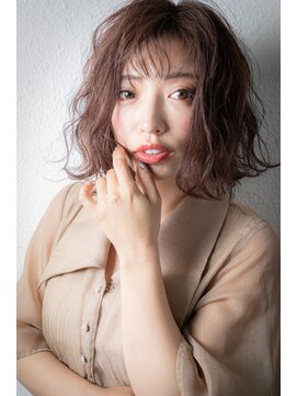 カバーヘア ブリス 北浦和(COVER HAIR bliss) ミルクティーアッシュ大人美人外ハネボブパーマv北浦和30代40代