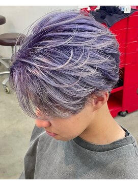 リップス 吉祥寺店 (LIPPS) ホワイトパープルバレイヤージュフェザーセンターパート