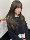 オリーブベージュ/ロングレイヤー/ブリーチなし/20代/30代