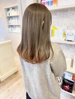 キャアリー(Caary) 福山市Caary夏カラーデザイン裾カラーオレンジベージュ艶ロング