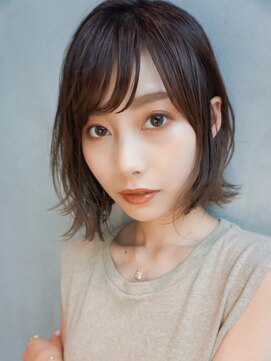 アルバム 銀座(ALBUM GINZA) 大人ボブ_セシルカットココアブラウンフリンジウェーブ_67749