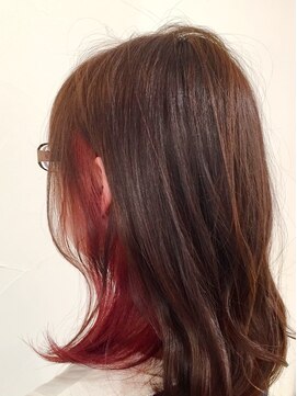 ネオリーブアオバ 高田馬場店(Neolive aoba) インナーカラー　ベリーピンク&レッド　ルーズ　高田馬場美容室