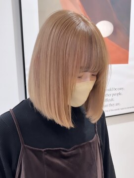 アースコアフュールボーテ 高岡店(EARTH coiffure beaute) ミルクティーベージュダブルカラーケアブリーチ髪質改善