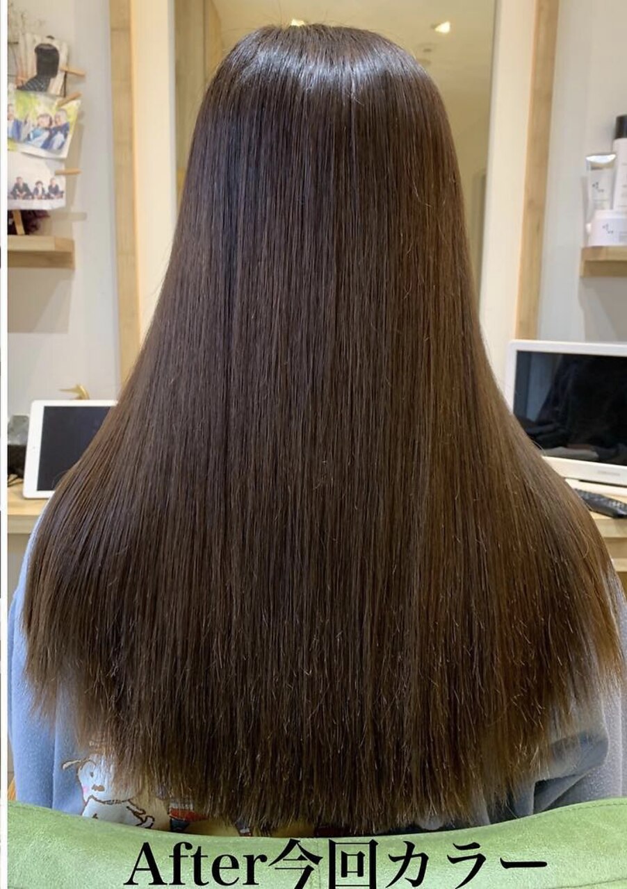 さらツヤ大人上品マットベージュ美髪ロング【カミケンネクスト