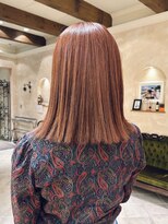 ビュートリアム265(BEAUTRIUM 265)&nbsp;ミディアムボブ/ロブ/ブリーチなし/外ハネ/オレンジカラー/銀座