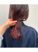 20代30代大人可愛い髪質改善カラーグラデーション暖色系レッド