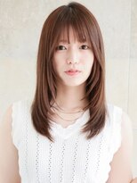 ビビディバビディブー(Bibbidi.bobbidi.boo) セミロング小顔レイヤーストレート前髪ありベージュカラー