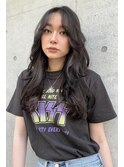 ダークアッシュ シアーカラー セミディ 魅力倍増カール 姫カット