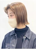 【モリオ松戸　石山】ハイトーン切りっぱなしボブ外ハネミニボブ
