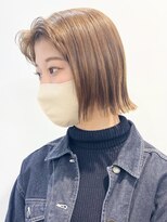 モリオフロムロンドン 松戸店(Morio from London)&nbsp;【モリオ松戸　石山】ハイトーン切りっぱなしボブ外ハネミニボブ