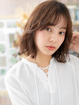 カバーヘア ブリス 大宮西口(COVER HAIR bliss) 斜めバング乾かすだけひし形抜け感ボブパーマc6大宮20代30代40代