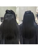 しっかりボリュームダウンで頭の形がわかるように♪
