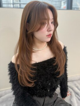 マリアバイアフロート(Maria by AFLOAT) 【山田】たっぷりロングレイヤー ツヤ感ブラウン 20代30代40代