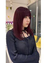 ステラ ヘア デザイン サロン(STELLA hair design salon) ワインレッド×レイヤーカット【浅野】
