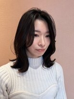 リールヘアー 久留米店(rire hair) 20代30代40代50代ミディアムレイヤー韓国風外はね大人ガーリー◇