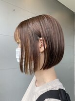 イースタイル 志都呂店(e-style com’s hair) 【ミニボブインナーカラー】 #ボブショート#栗色#マロンベージュ