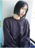 天神【BIRTH】透けバングぶつ切りボブ×くすみブルー