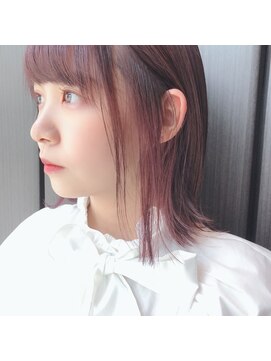 ノアズアーク 心斎橋(Noah's Ark) インナーカラーラベンダーピンク×ぱつっとボブ♪