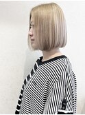 【GALLARIA長谷川美妃】ミルクティーブロンドボブ
