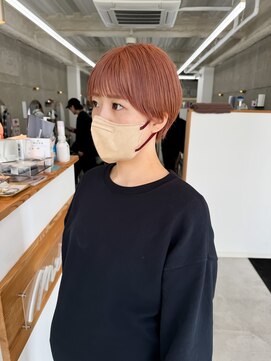 エヴァン(HEVIN) ピンクオレンジ☆マッシュショート