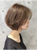 ☆ダークパープルナチュラルショートミルクブラウン髪質改善ボブ