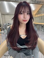 サイン 渋谷(SIGN) 韓国ヘアーハッシュカットレイヤーカットグレージュブリーチ無し