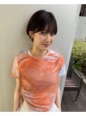 丸みショートシースルーバングくびれショートボブミニボブ