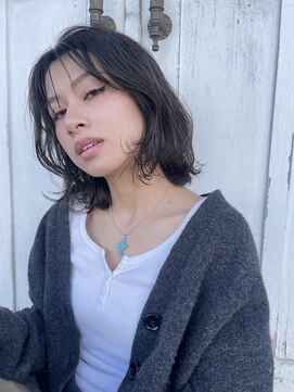 ムード マグ レーベル 南松本(MOOD Mag Label) 大人ボブレイヤーカット20代30代40代透明感カラー