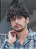 緩め波巻きスパイラルパーマツイストスパイラルツーブロック渋谷
