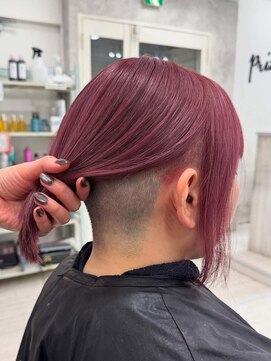 プライズ 表参道原宿店(prize) ツーブロックボブピンクラベンダーカラーブリーチ