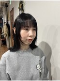 暗めカラー ラベンダーグレージュ くびれヘア uiicumeda中沢恵理