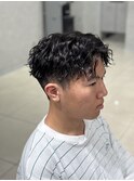 メンズパーマツイストスパイラルフェザーパーマ眉毛