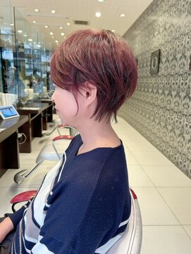 アース 栄店(HAIR&MAKE EARTH) earthショートレイヤーボブミルクティー丸みショートボブ