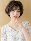 ダークブラウン大人美人抜け感マッシュショートX越谷30代40代