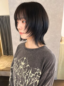ヘアーズルネッタアベノ(HAIR'S Lunetta abeno) 【大阪/天王寺】ボブウルフ×ブルーブラック