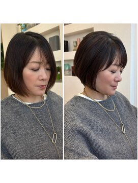 オン キャナルシティ博多前店(on) 吉井/レイヤーボブ/ハイライトカラー/30代、40代