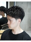 MEN'S/ピンパーマ×テーパーフェード/ニュアンスパーマ