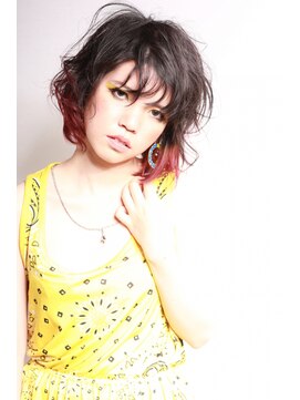 オーバーキャプテンネイキッド(OVER CAPTAIN NAKED) ハイブリッドカラー☆グラデダークチューリップ無造作ボブ☆