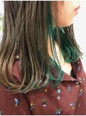 【NAiVE hair】インナーカラーグリーン