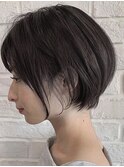 大人かわいいミルクティーブラウン 前下がりボブ ミニショート